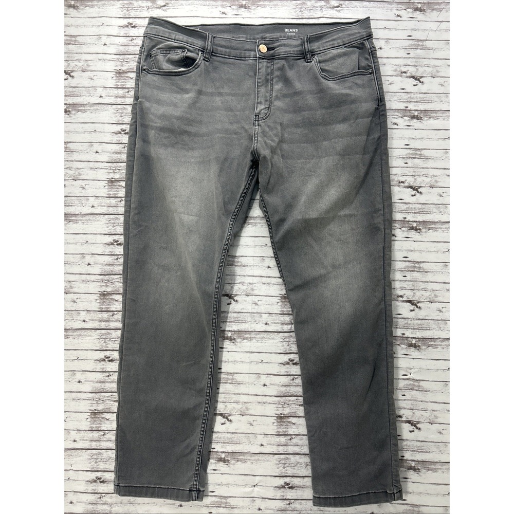Mugsy Beans Jeans Men's 40x30 Gray Slim Tapered Stretch Modern Casual FLX3NMG